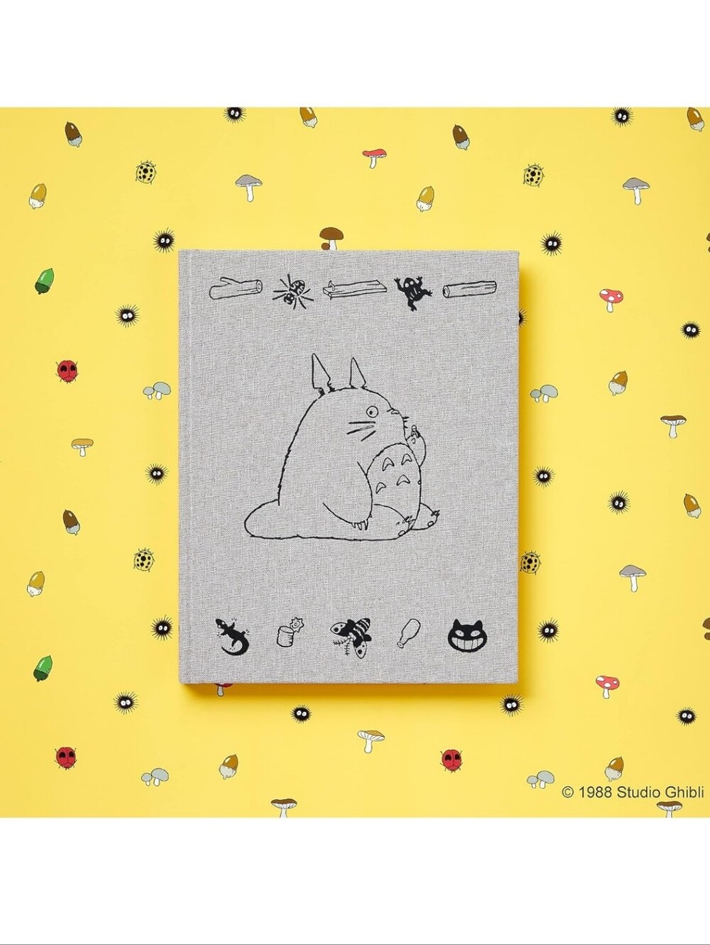 Studio Ghibli Totoro Gray Linen Journal — Gray Sketch Notebook
